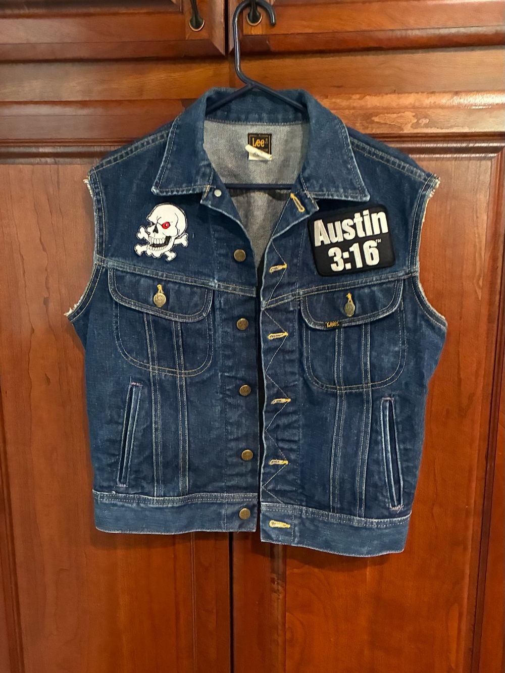 Vintage 1988 Lee Stone Cold Steve Austin Inspired jacket turned into vest